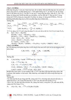 Đề thi vào Lớp 10 THPT chuyên Hải Phòng môn Hóa học năm 2017 (Có lời giải chi tiết)